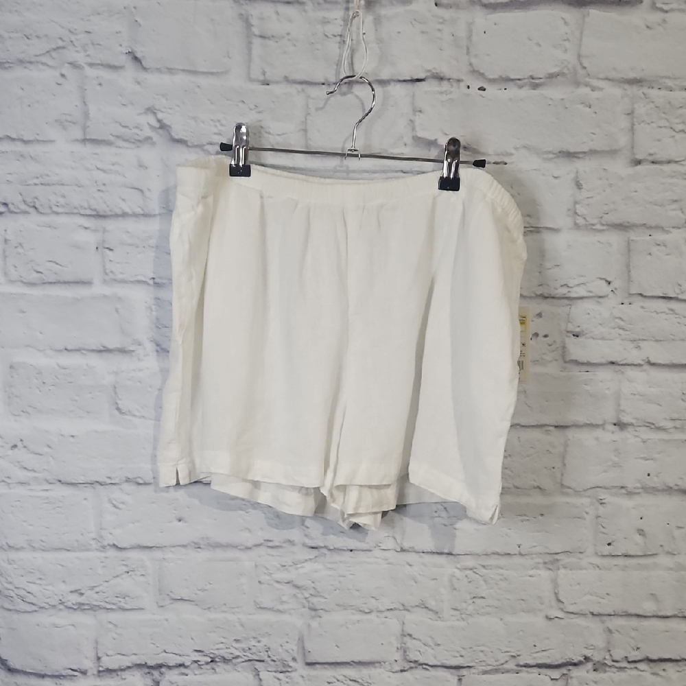 a new day Women's White Linen Blend Shorts - Picture 3 of 8